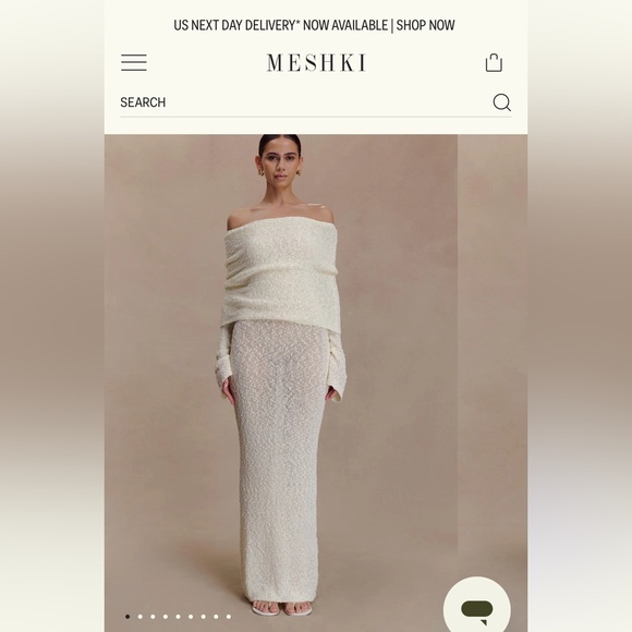 Meshki Dresses & Skirts - Meshki Cream Off-Shoulder Gown